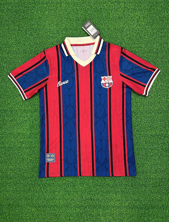 FC Barcelona Retro - (Red & Blue) with Cream Polo Collar